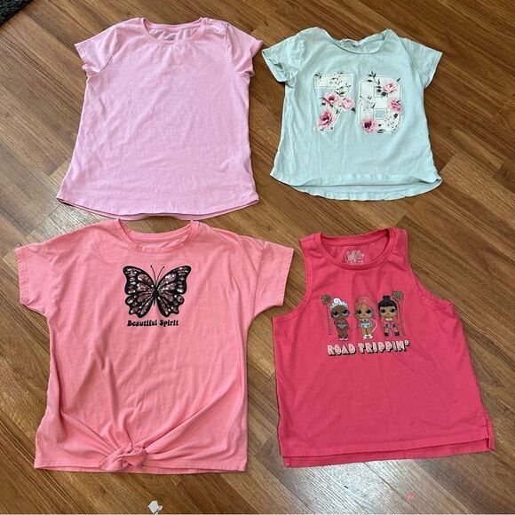 H&M, LOL, wonder nation- set of 4 t-shirts - girls 10 / large - Picture 1 of 14